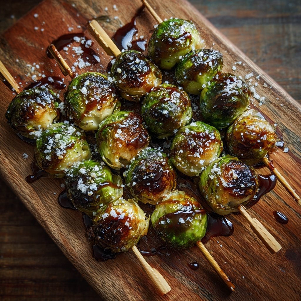 Honey-Balsamic Brussels Sprouts Skewers