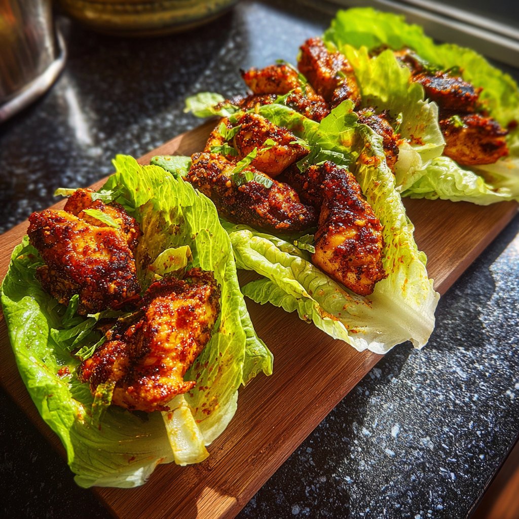 Spicy Chicken Lettuce Wraps