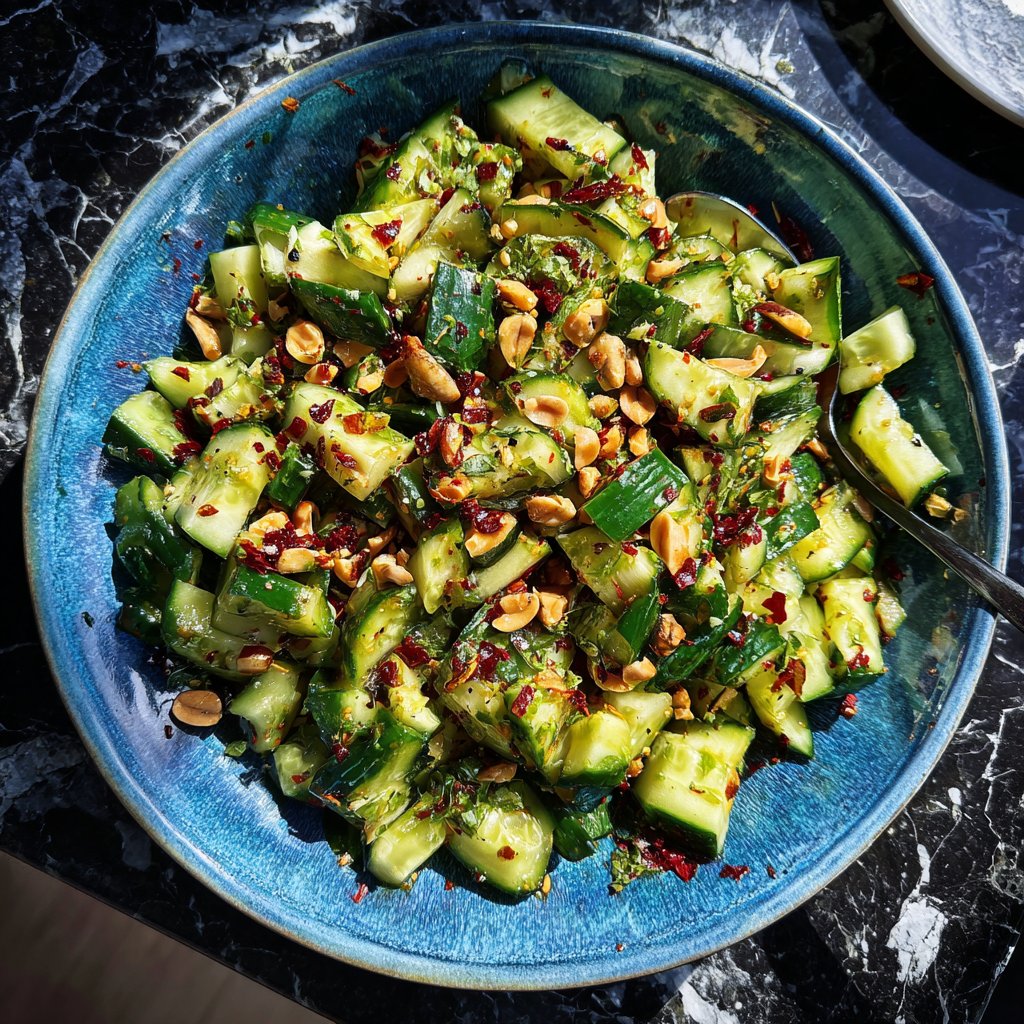 Smashed Cucumber Salad with Peanuts